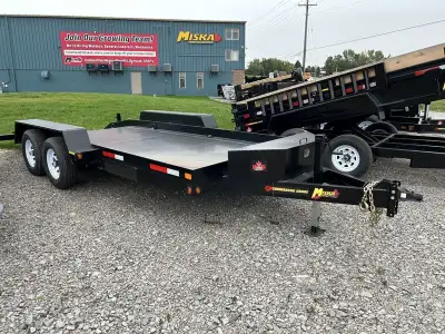 Hydraulic Drop Deck Float Trailer By Miska Trailers - Made in Canada Easy to Load, 5 Ton Models star...