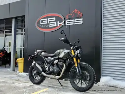 2025 Triumph Scrambler 400 X Matte Khaki Green / Fusion White With its agile handling, class-leading...