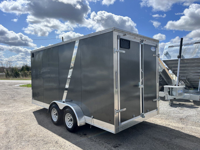 7x16 Barn Door Tandem Axle Enclosed Trailer in Cargo & Utility Trailers in Hamilton - Image 4