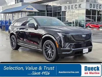 Arrive in head turning style in our 2025 Cadillac Escalade IQ Sport 2 AWD with the Onyx Pack in Blac...