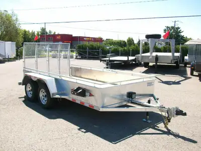 REMORQUE NEUVE 72'' X 144'' 2 ESSIEUX 3500 LBS. FREIN ELECTRIQUE AVEC PORTE RAMPE HD A L'ARRIERE COT...