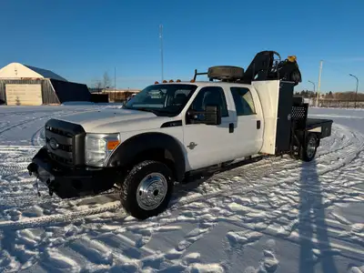 2014 Ford F550 Crew Cab XL 4x4 Picker / Boom Truck + 6.7L Diesel Engine + 4x4 W/ Automatic Transmiss...