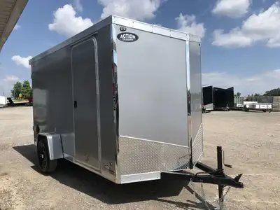IRON LITE SERIES 6' X 12' SINGLE AXLE CARGO TRAILER WITH REAR DOUBLE BARN DOORS AND 6in. EXTRA HEIGH...