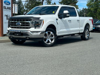 This 2021 Ford F-150 LARIAT has a Star White Exterior and Black Leather Interior with seating for 5.... (image 1)
