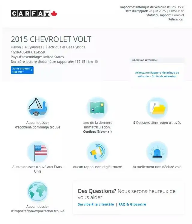 2015 CHEVROLET Volt FWD/CRUISE/CAMERA/BLTH/AC/MAGS/AUCUN ACCIDEN in Cars & Trucks in City of Montréal - Image 3