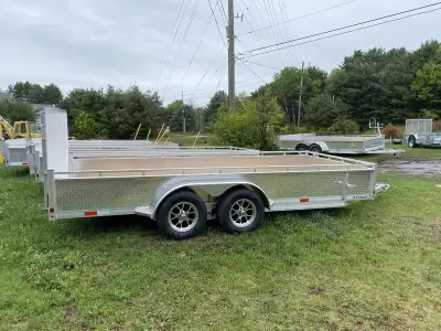 All Aluminum 7x16 TA 3500lb Axles w/ EZ Lube Hubs Electric Brake on one axle, Aluminum Tube Frame, 1...