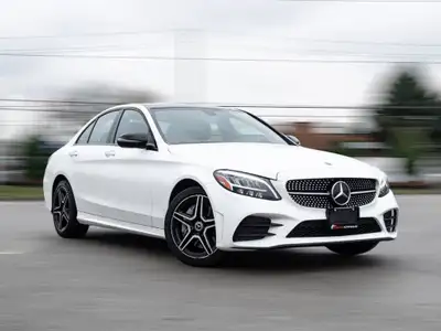 2020 Mercedes Benz C-300 AMG PKG White Exterior on Black Interior comes with Navigation, Back up Cam...