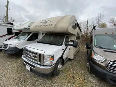Thor Motor Coach Four Winds Class C gas motorhome 28Z highlights: Bedroom 12V Outlet 68in.in. Jackkn...