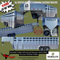 2024 Duralite 25ft Aluminum 7.5 Wide Stock Trailer 2x7000 lb Axl