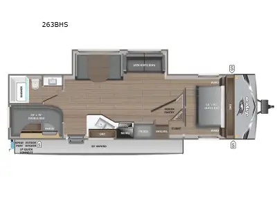 Jayco Jay Flight SLX travel trailer 263BHS highlights: Large Slide Out Double-Size Bunks Hidden Pant...