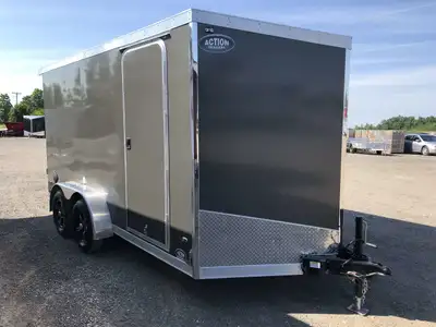 IRON LITE SERIES 7' X 14' TANDEM AXLE CARGO TRAILER WITH REAR RAMP DOOR AND 6in. EXTRA HEIGHT! Unloc...