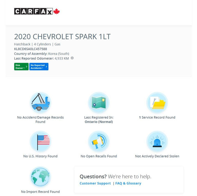 2020 Chevrolet Spark LT+Camera+LOW KMS! ONE OWNER! CLEAN CARFAX! in Cars & Trucks in London - Image 4