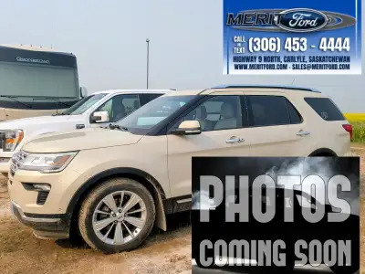 2018 Ford Explorer Limited with AWD, leather heated/ventilated seats, 7‑seat configuration, panorami...