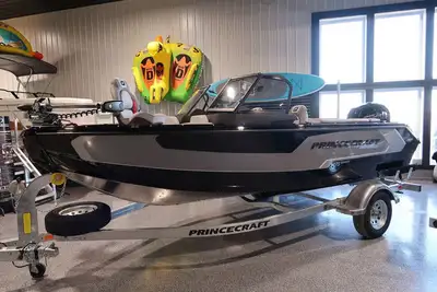 This boat doesn't come with trolling motor. It is shown as an option, and it is wired and ready for...