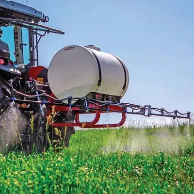 The Fimco 110-gallon 3-point hitch sprayer with 1025FX4 boom kit, spray wand and pump is designed to...