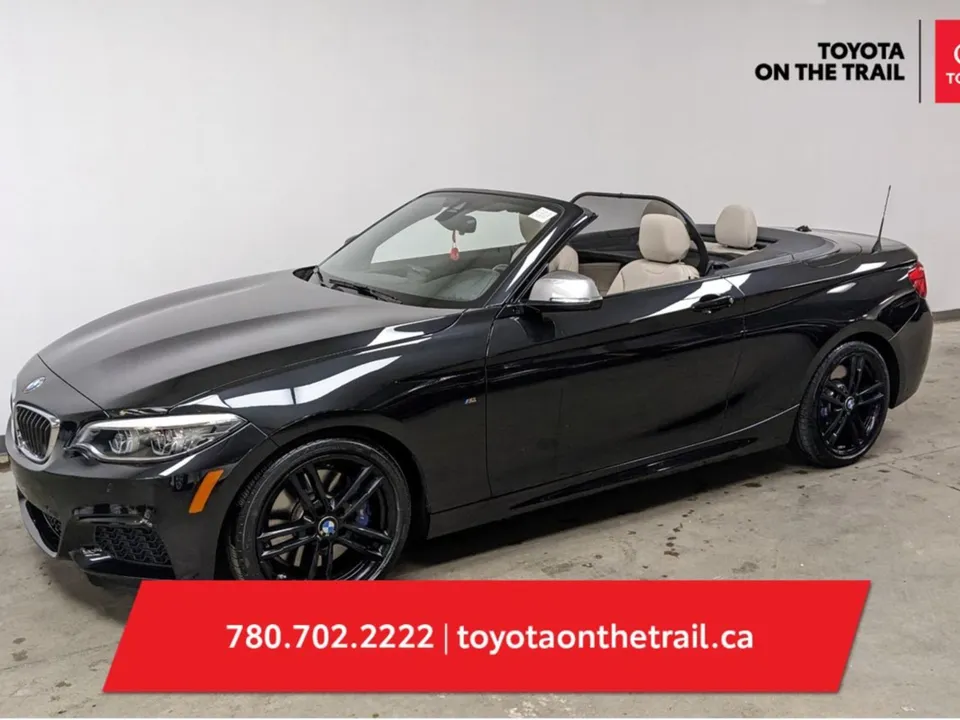2019 BMW 2 Series CONVERTABLE; LOW KM!!! WHITE LEATHER, AWD, HEA