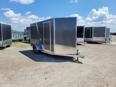 6x12' Cargo Enclosed Trailer 3' V-nose 6'6" Interior Height 32" Curb side door Rear ramp with spring...