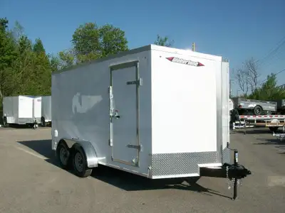 Remorque neuve 7' x 16' v-nose 2 essieux 3500LB.A GLISSIERE HD FREIN ELECTRIQUE 6'.6'' de haut inter...