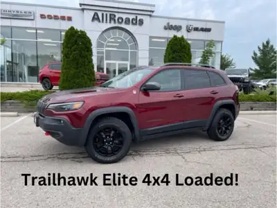 2019 Jeep Cherokee Trailhawk elite 4x4, heated/vented leather seats, panoramic sunroof, blind spot,...