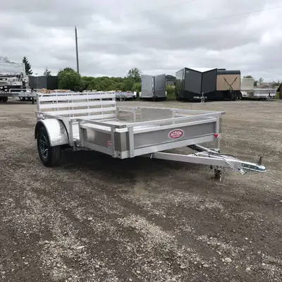 HOMEOWNERS SPACE-SAVER SERIES 6 X 10 ALUMINUM UTILITY TRAILER WITH SOLID ALUMINUM SIDES AND REMOVABL...