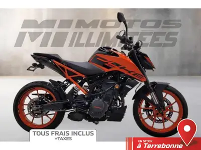 KTM 200 DUKE 2022 Orange et Noir 3063 km au compteur. Motos Illimitées Terrebonne. Prix de vente inc...