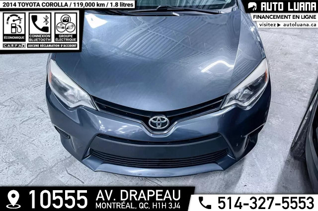 2014 TOYOTA Corolla AUTOMATIQUE/AIR CLIMATISE/CRUISE/119,000km in Cars & Trucks in City of Montréal - Image 2