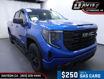 This beautiful new Dynamic Blue Metallic on Jet Black 2024 GMC Sierra 1500 Elevation Crew Cab 4WD co...
