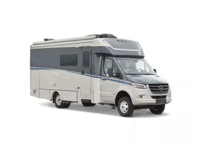 Winnebago View Class C diesel motorhome 24R highlights: Rear Twin Beds with King Conversion TrueComf...