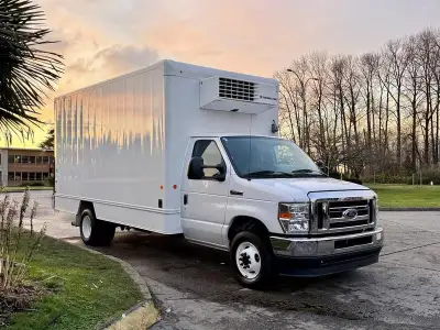 2021 Ford Econoline E-450 16 Foot Reefer Cube Van Box Truck with Power Tailgate, 7.3LV8, 8 cylinder,...