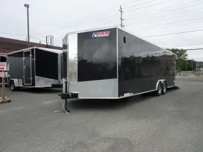 - New 2025 Enclosed Cargo - 8.5' x 24'+ 2.5' vnose - Car Hauler Pkg -Screwless - Undercoating - Ramp...