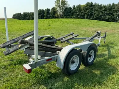 Galvanized tandem axle boat trailer 2 3500lb axles guides fully adjustable bunk system