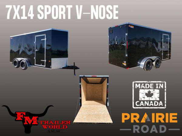 2026 Prairie Road 7'x14' Cargo Sport Trailer Tandem Black Ramp D in Cargo & Utility Trailers in Calgary