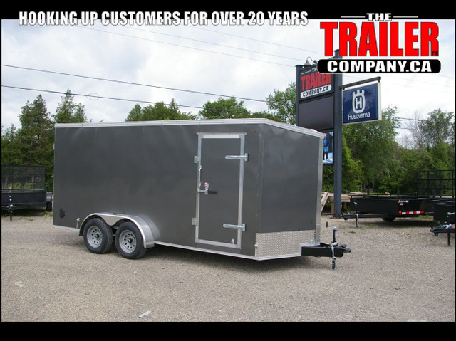 2024 7X16 CARGO TRAILER, TANDEM AXLE, REAR RAMP 9990GVWR, 84" RA in Cargo & Utility Trailers in Napanee