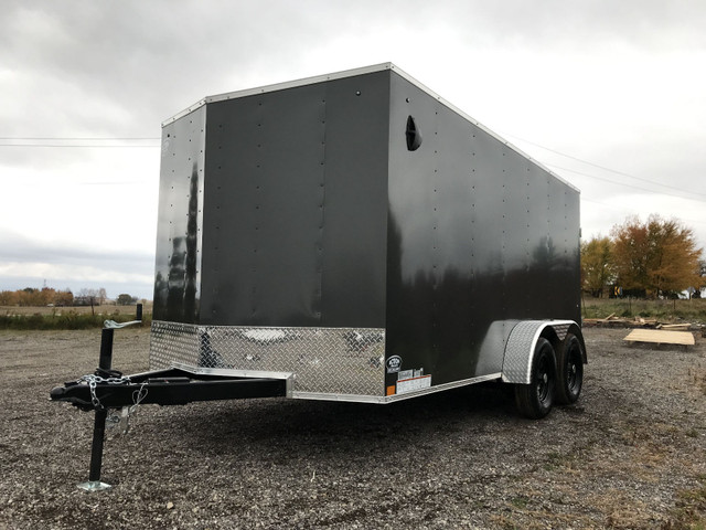 7X14 TANDEM AXLE VALUE PACKED QUAKE SERIES CARGO TRAILER!! in Cargo & Utility Trailers in London - Image 3