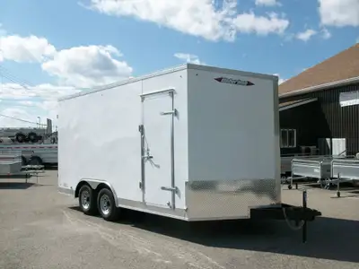 Remorque neuve WERBERLANE 8'.6'' x 16' v-nose 2 essieux 5200LB. A GLISSIERE 7'.6 de haut interieur p...