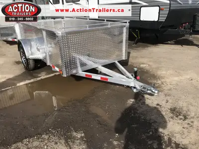ACTION SERIES 5X10 ALL ALUMINUM UTILITY TRAILER WITH 28" SOLID ALUMINUM SIDES AND BONUS TOP TIE DOWN...