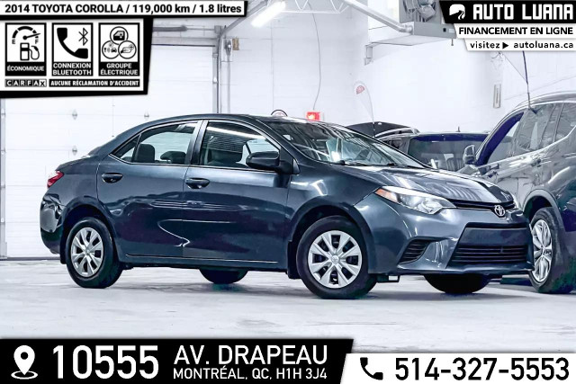 2014 TOYOTA Corolla AUTOMATIQUE/AIR CLIMATISE/CRUISE/119,000km in Cars & Trucks in City of Montréal