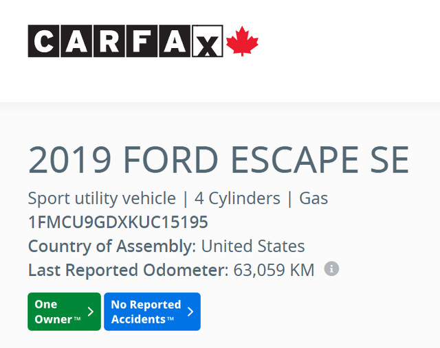 2019 Ford Escape SE AWD! ONE OWNER! 67066 KM! CERTIFIED! in Cars & Trucks in Edmonton - Image 2