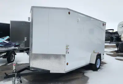 6 ft. wide x 12 ft. long plus 3 ft. V-nose x 66” rear door height (71” interior height), 1 of 3500 l...
