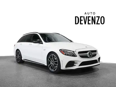 2020 Mercedes-Benz C43 AMG Wagon, Polar White on Black with Red Stitching Suede/Leather Seats, AMG N...