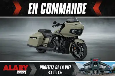 Cette MOTOCYCLETTE INDIAN CHALLENGER DARK HORSE 2025 est disponible DÈS MAINTENANT! Contactez-nous a...