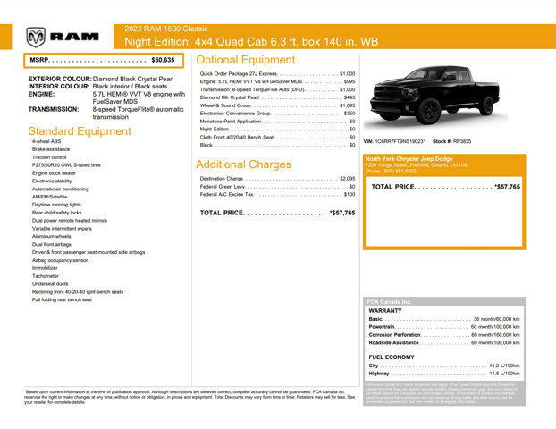2022 RAM 1500 Classic Express 4x4 Quad Cab 6'4 Box Night