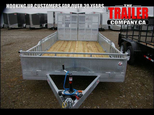 2024 7X14 UTILITY TRAILER, SIDE RAMPS, TANDEM AXLE, GALVANIZED,  in Cargo & Utility Trailers in Napanee - Image 3