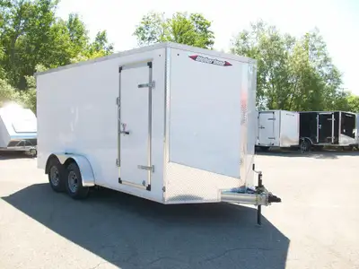 Remorque neuve struture galvanise 7' x 16' v-nose 2 essieux 5200lb.GLISSIERE HD 7' de haut interieur...