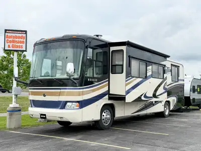 2009 Monaco Cayman 34 Motorhome Sleeps Four Queen Bed, Fold-Out Sofa 2 Power Slide-Outs, 17 Power Aw...