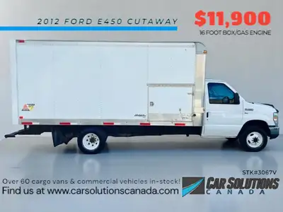 (STKE#C3067) OVER 60 CARGO VANS IN STOCK 16 FOOT BOX !!! V8 GAS ENGINE !!! ONLY 208,000KM ONLY $11,9...
