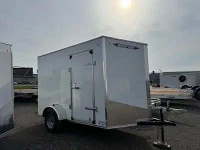 New 2025 6x10 ENCLOSED TRAILER -One in stock, Stock#4924 -10' + V-Nose -Rear Double Barn Doors -Scre...