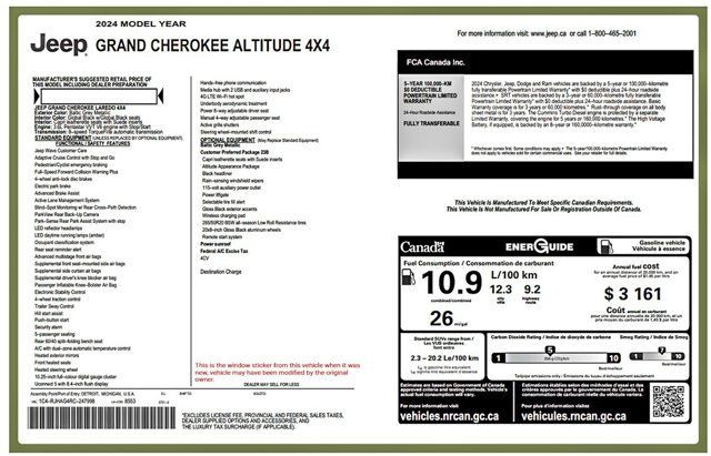 2024 Jeep Grand Cherokee Altitude Sunroof Blind Spot in Cars & Trucks in Mississauga / Peel Region - Image 4