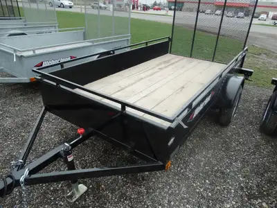 In Stock Now: 5x10 single axle Weberlane utility trailer with 2x10 wood plank floor boards, 13in. ti...