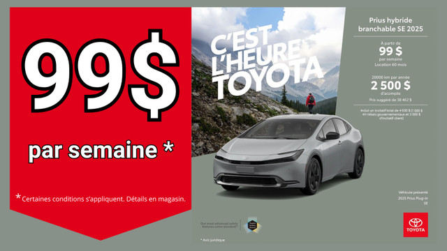 2025 Toyota Prius Plug-in Hybrid SE *** Disponible Maintenant /  in Cars & Trucks in City of Montréal - Image 3